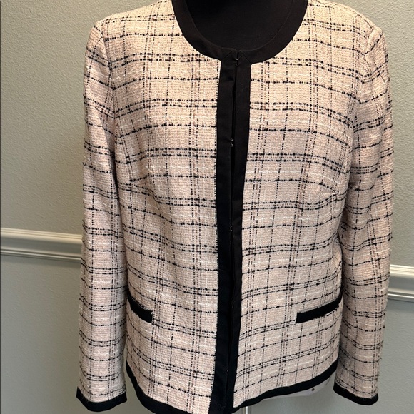 Liz Claiborne Jackets & Blazers - Women's Black and Pink Tweed Jacket